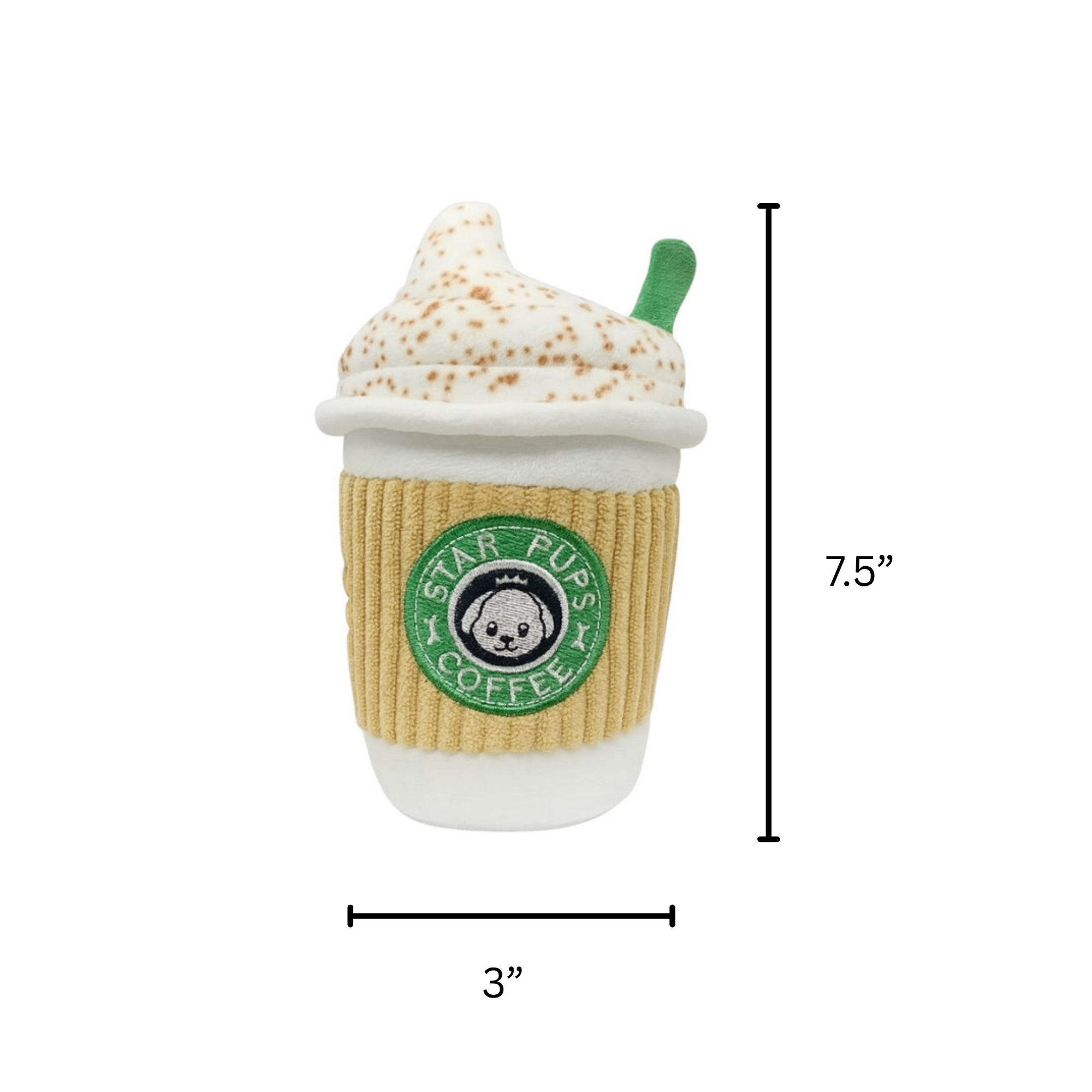 Star Pups Coffee Plush Dog Toy | Cute Squeaky Toy - Pawlipop