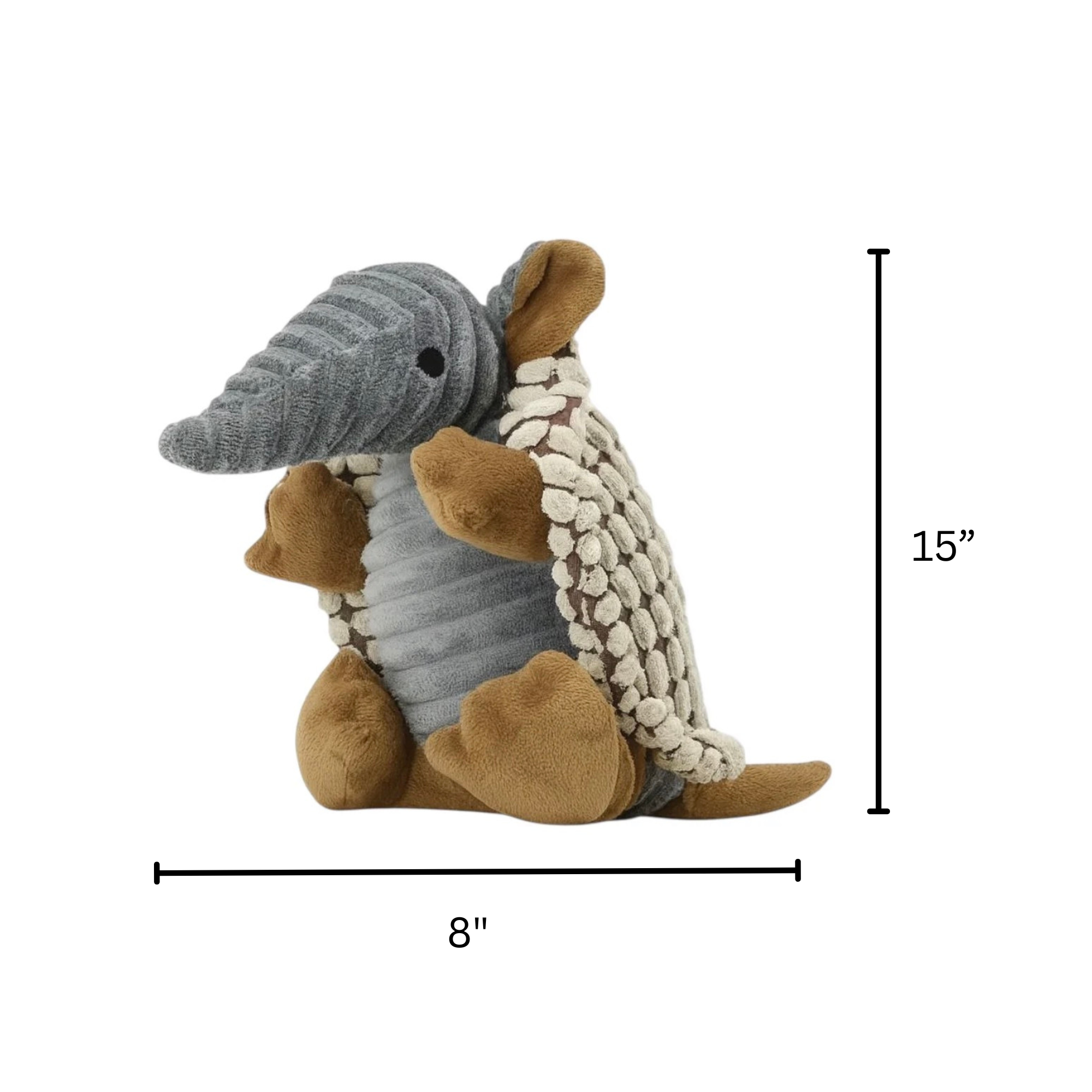 Armadillo Plush Dog Toy | Durable Squeaky & Textured Toy - Pawlipop