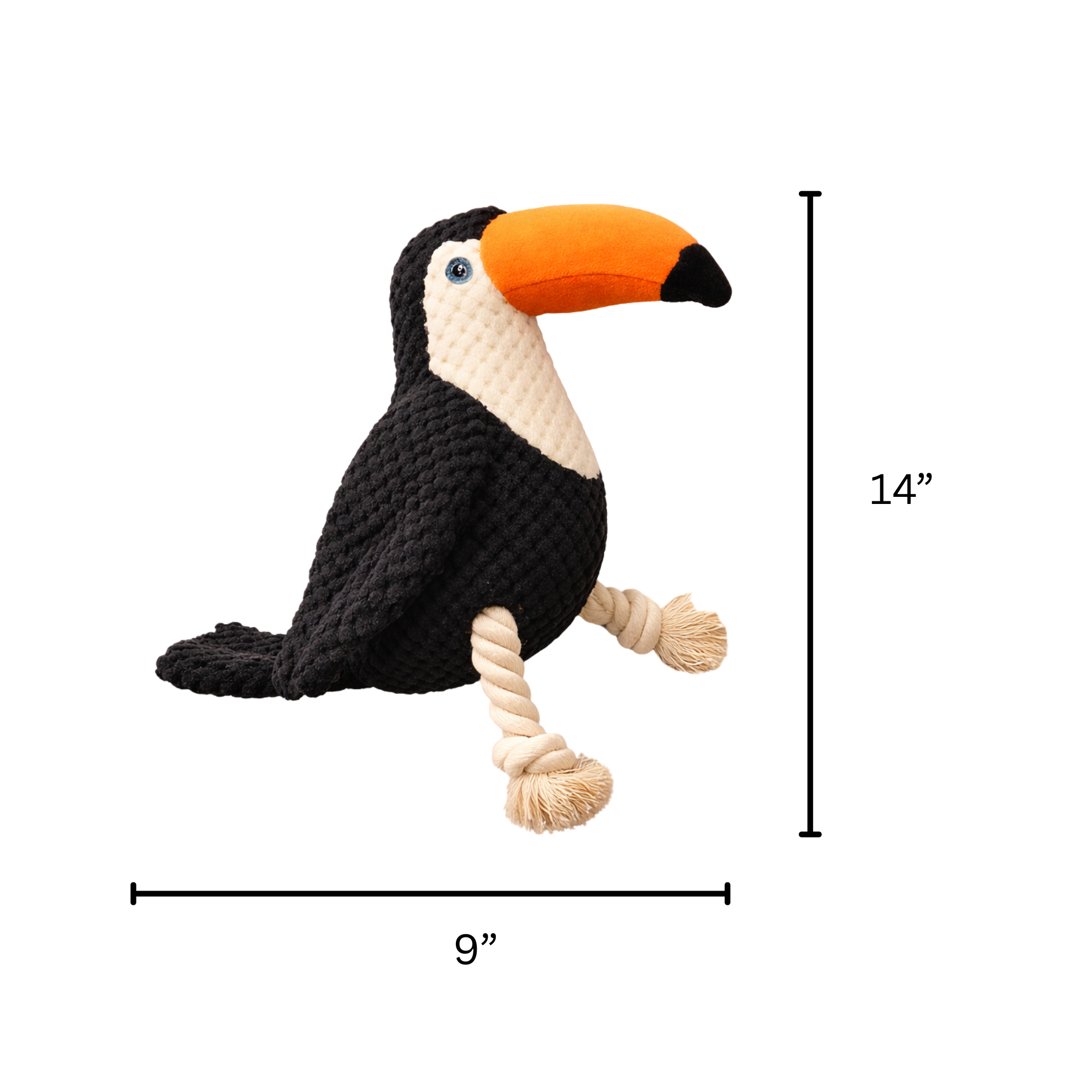 Toucan Plush Dog Toy | Squeaky Jungle Bird Toy - Pawlipop