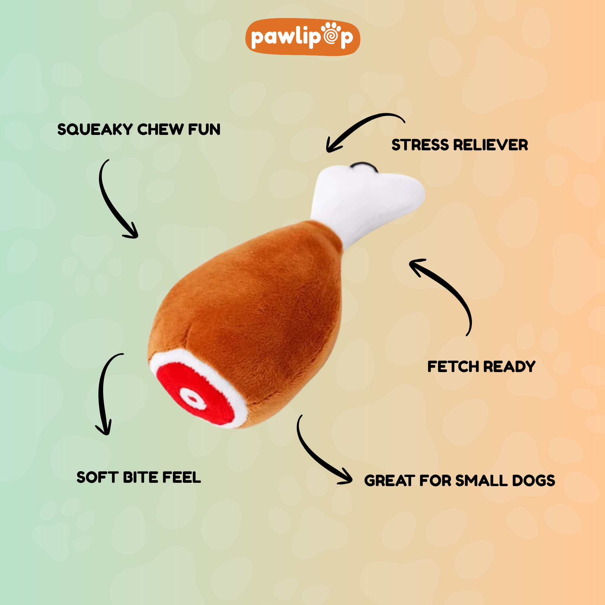 Chicky Chomp the Plush Drumstick Squeaky Toy