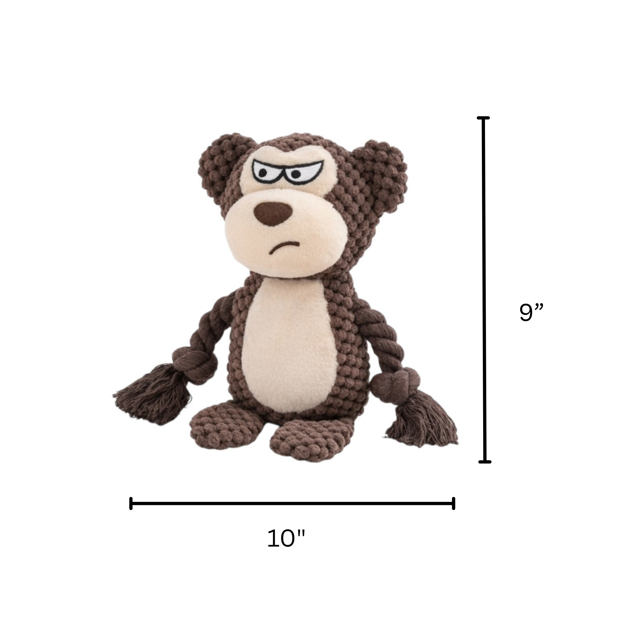 Monkey Plush Dog Toy | Soft Squeaky Rope Toy - Pawlipop