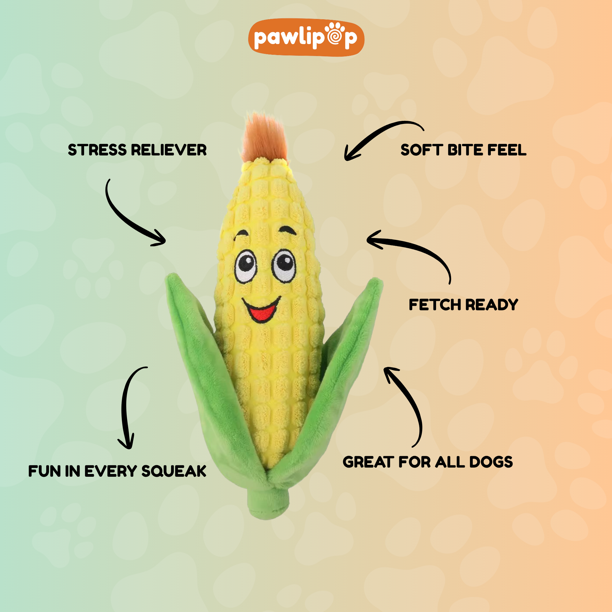 Happy Cob, the Corn Plush Squeaky Toy