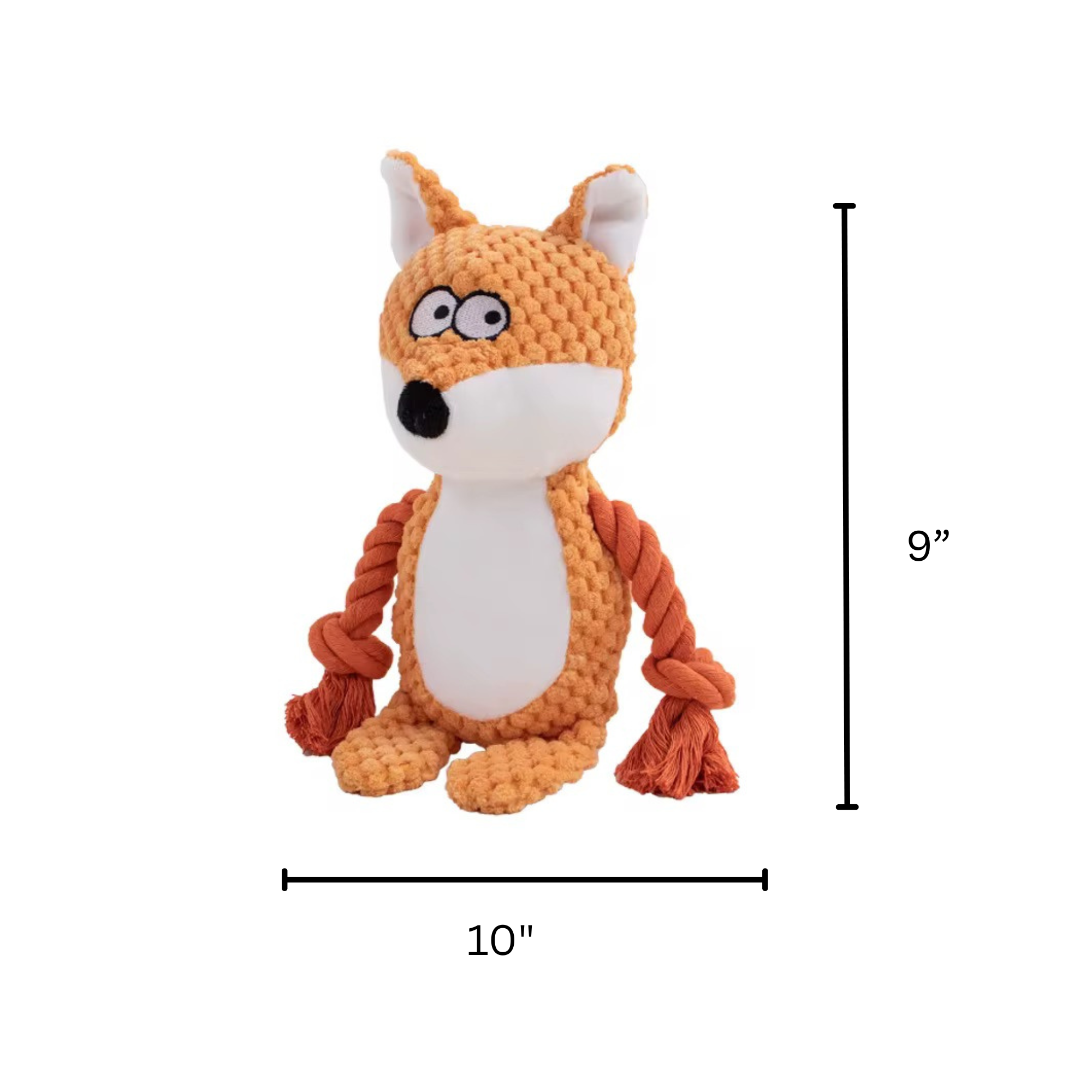 Fox Plush Dog Toy | Soft Squeaky Rope - Pawlipop