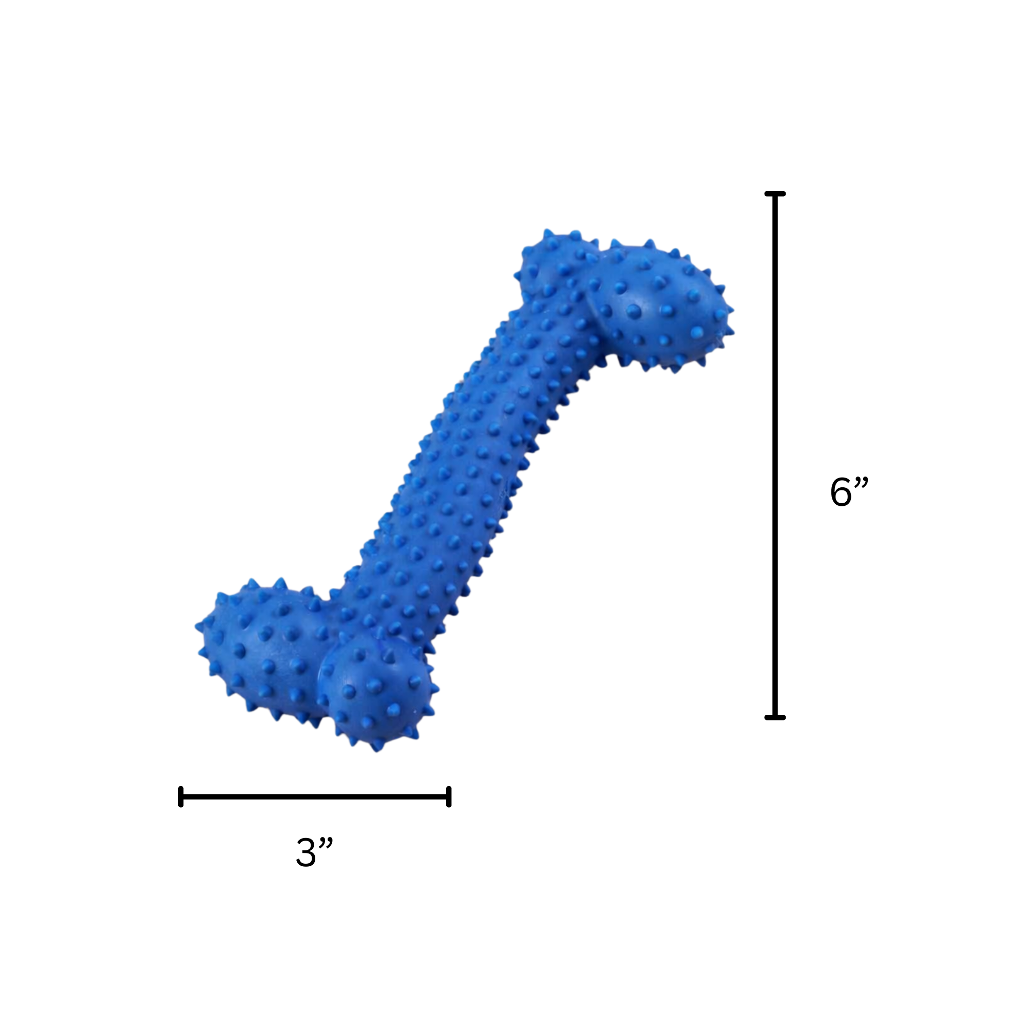 Blue Rubber Bone Dog Toy | Teeth Cleaning Chew Toy - Pawlipop