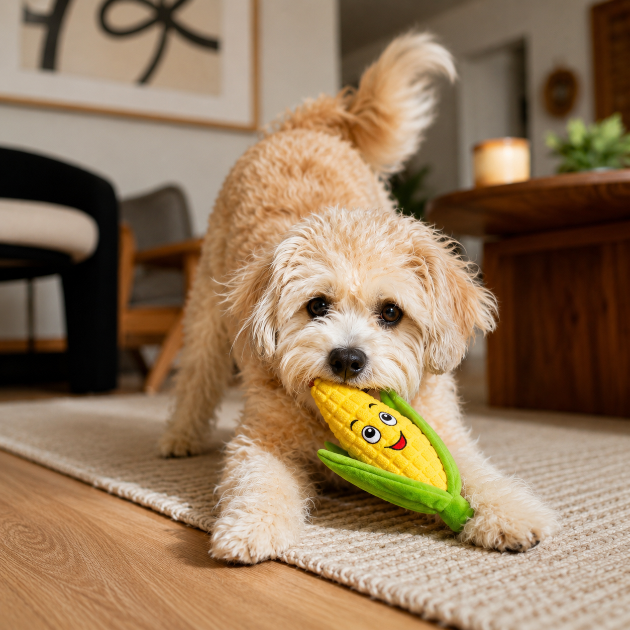 Happy Cob, the Corn Plush Squeaky Toy