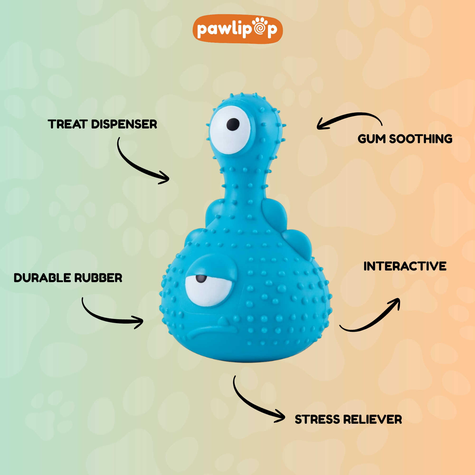 Blinky Monster Interactive Dog Toy - Pawlipop