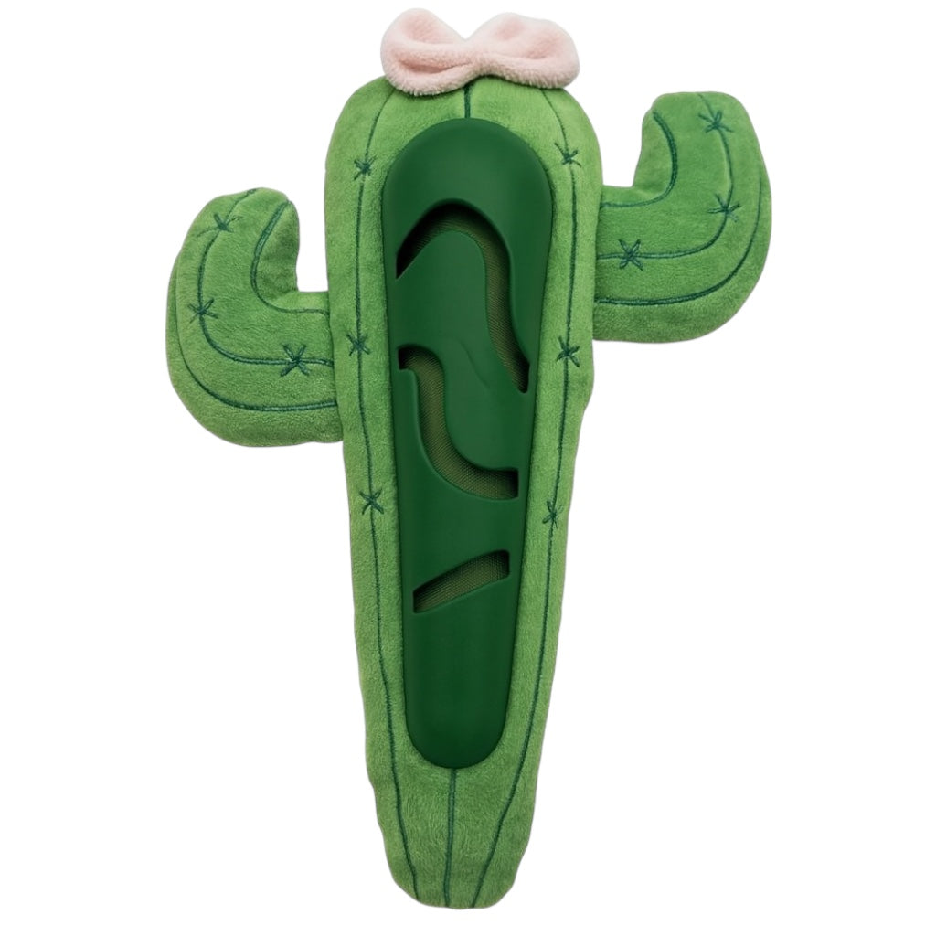 Plush and treat-dispensing chew pawlipop dog toy Green cactus-shaped  