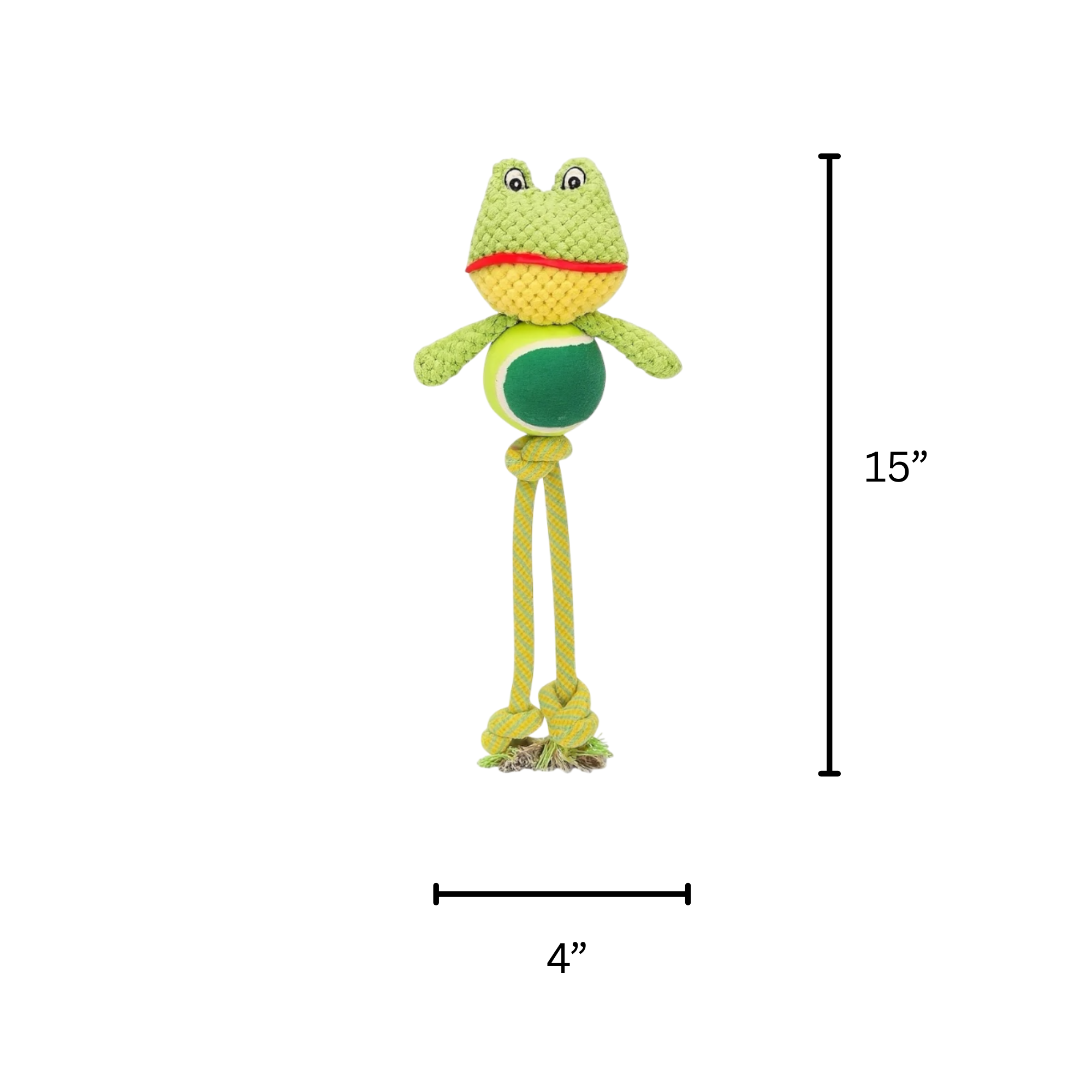 Freddy the Frog Plushie Rope Dog Toy - Pawlipop