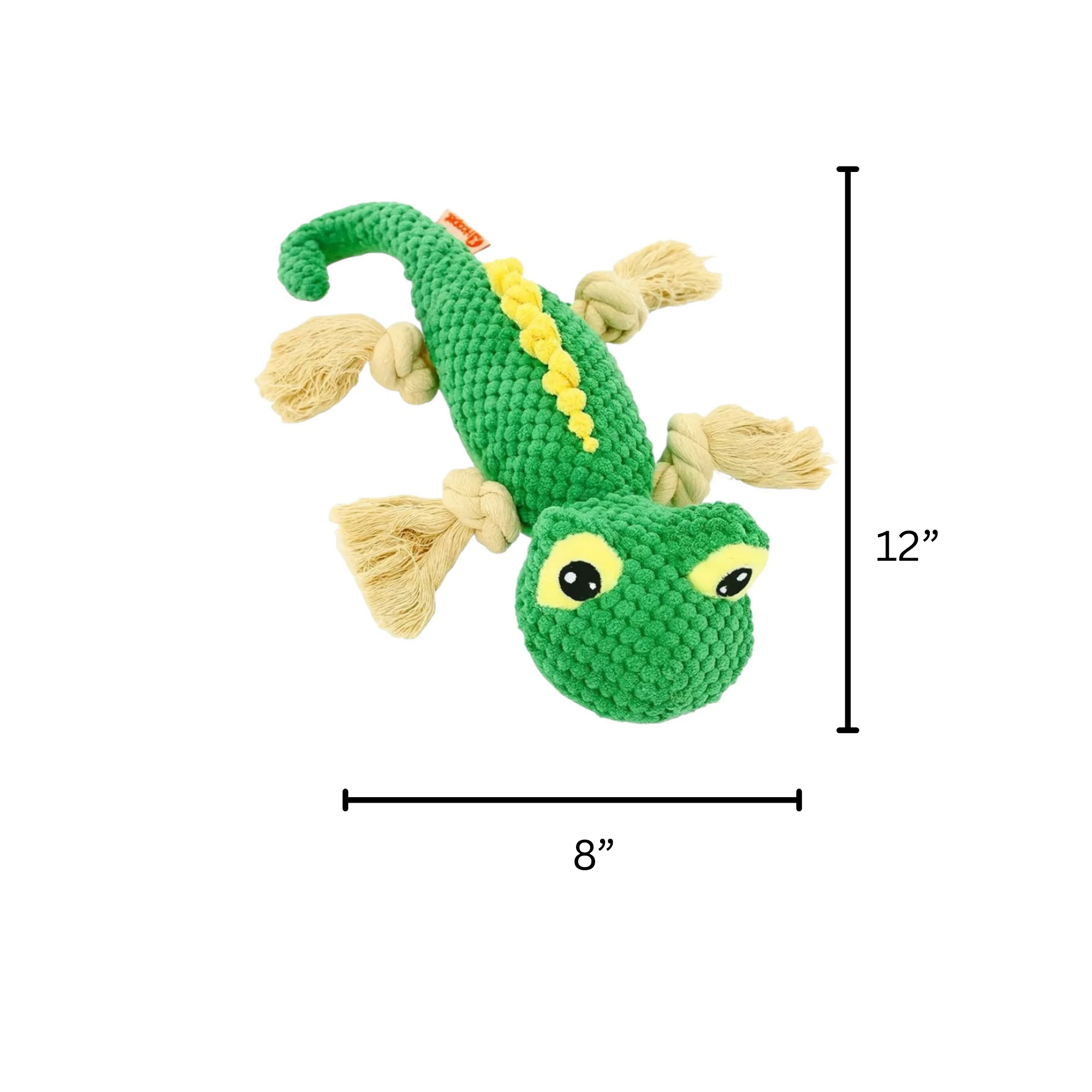 Raff the Gecko, Plushie Rope Dog Toy - Pawlipop