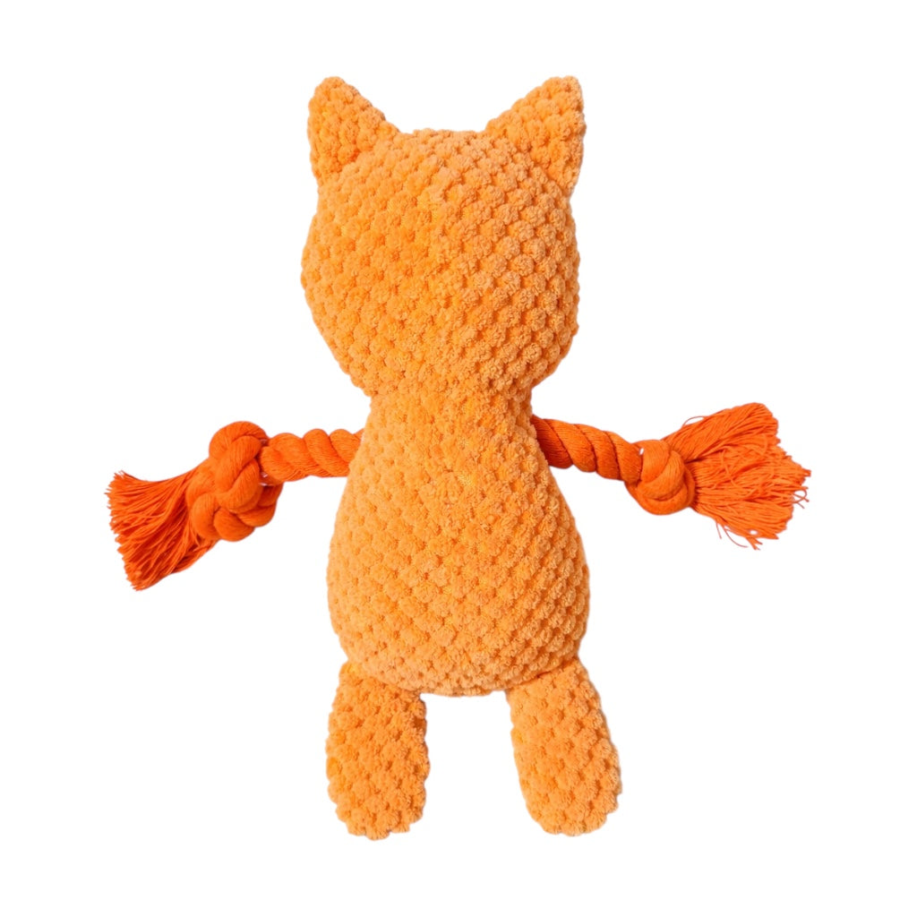 Fox Plush Dog Toy | Soft Squeaky Rope - Pawlipop