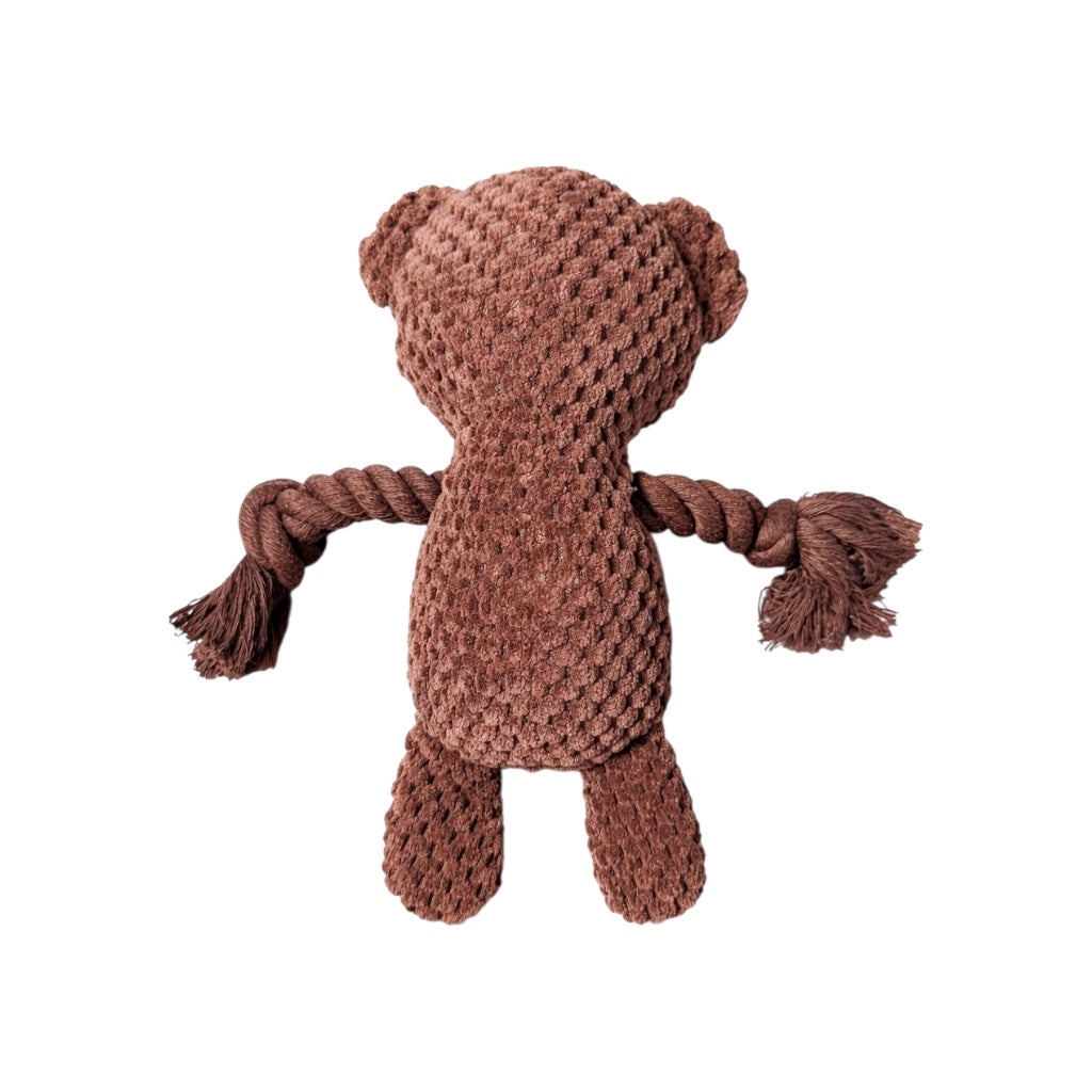 Monkey Plush Dog Toy | Soft Squeaky Rope Toy - Pawlipop