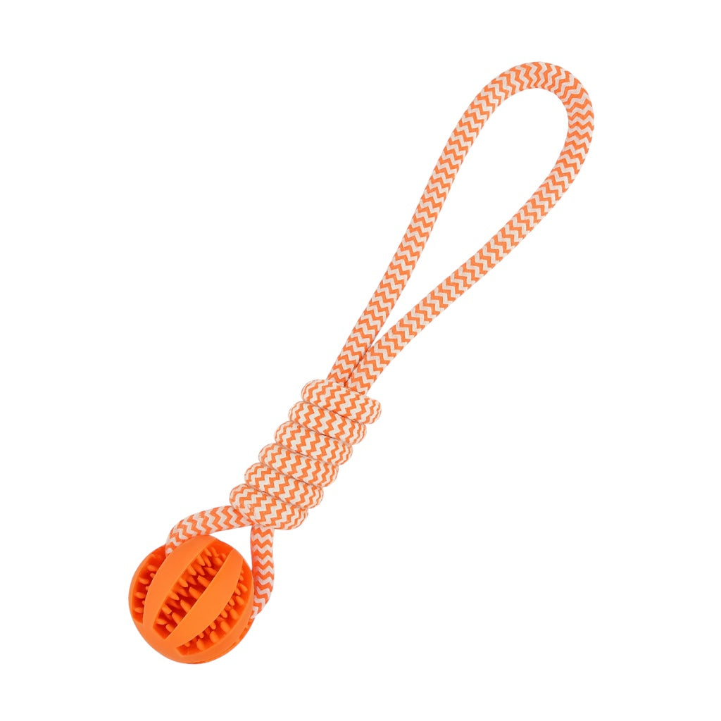 Pawlipo dog toy Orange ball with a rope 