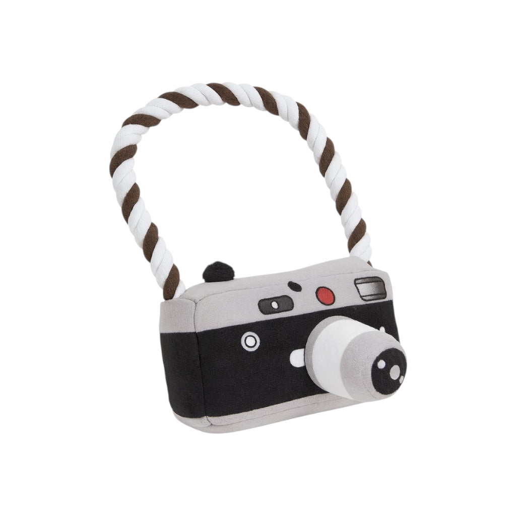 Pawlipop Camera Plush Dog Toy with Rope Handle