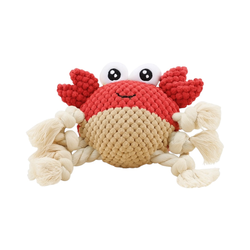 Pawlipop Crab Plush & Rope Dog Toy 