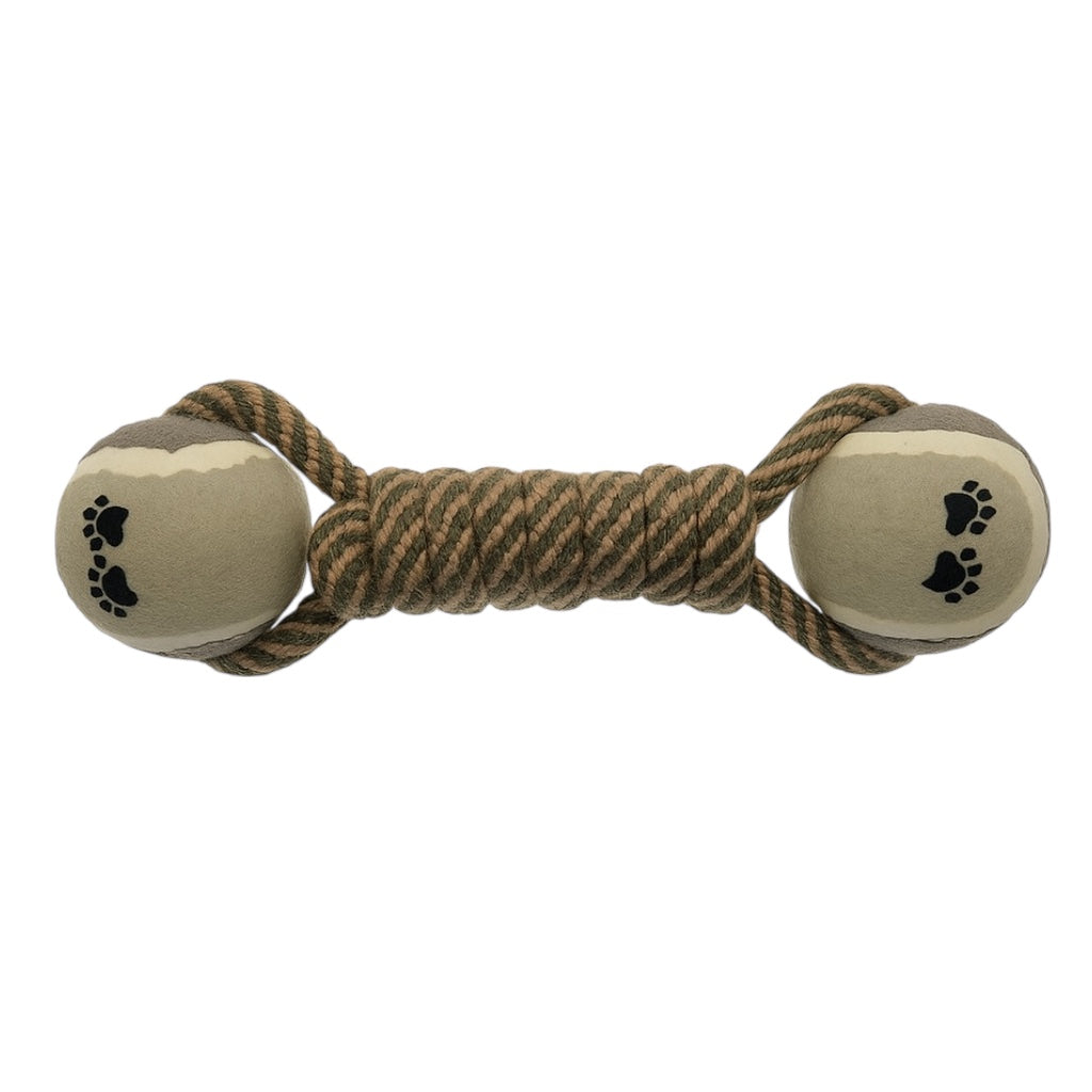 Pawlipop Dog toy with rope and tennis balls