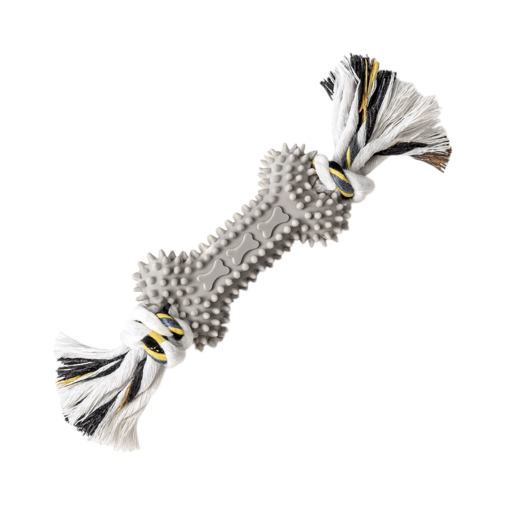 Pawlipop Teeth-Cleaning Rubber Bone & Rope dog toy