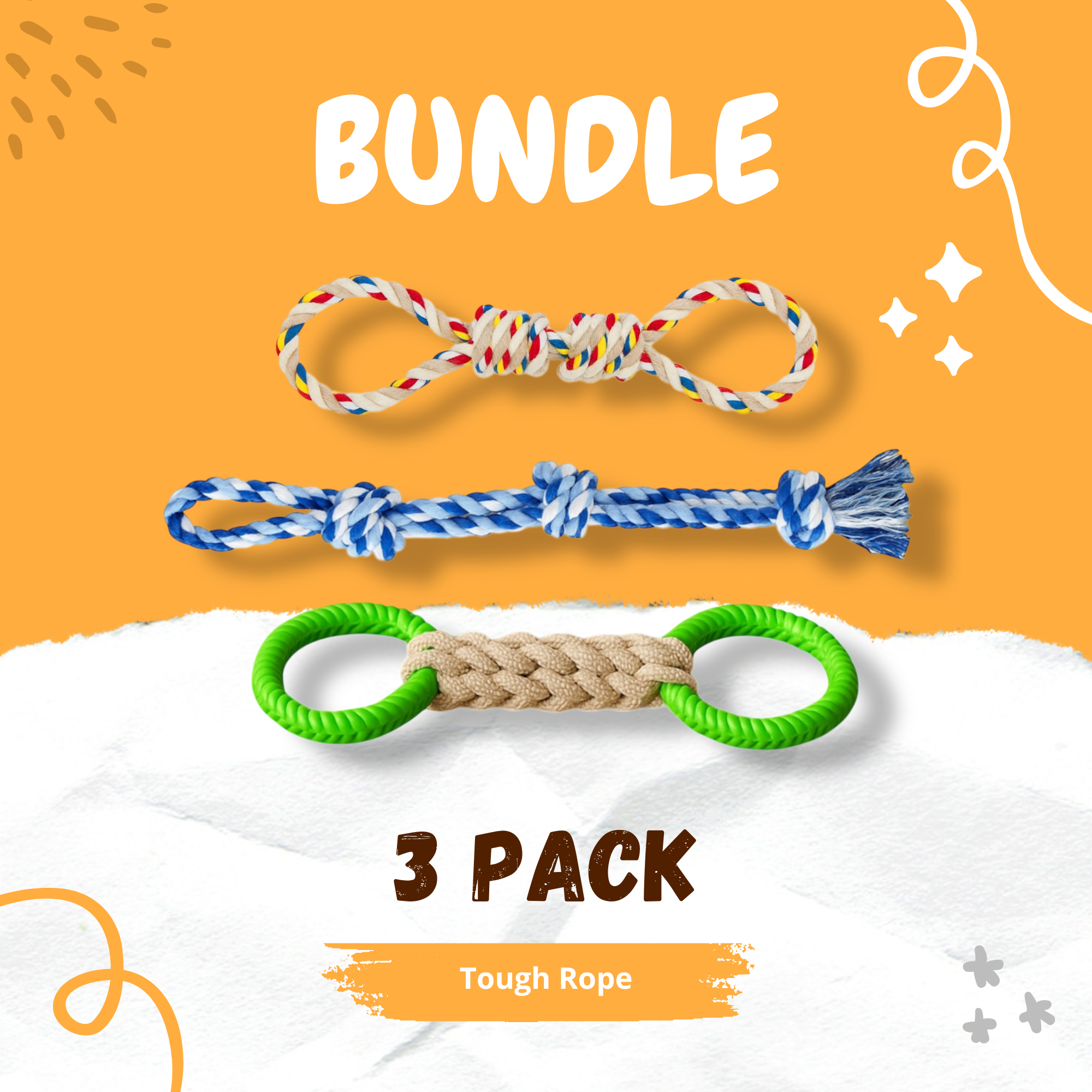 Pawlipop Tough Rope Bundle dog toys with ropes