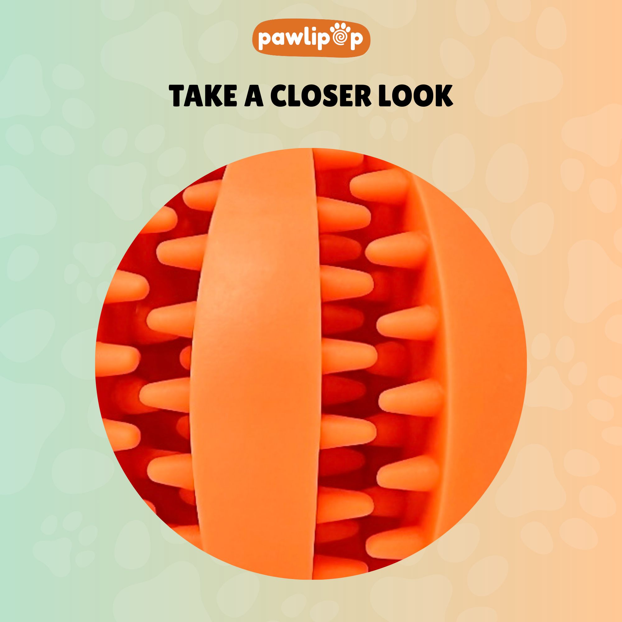 Pawlipop Treat-Dispensing Ball Dog Toy close-up