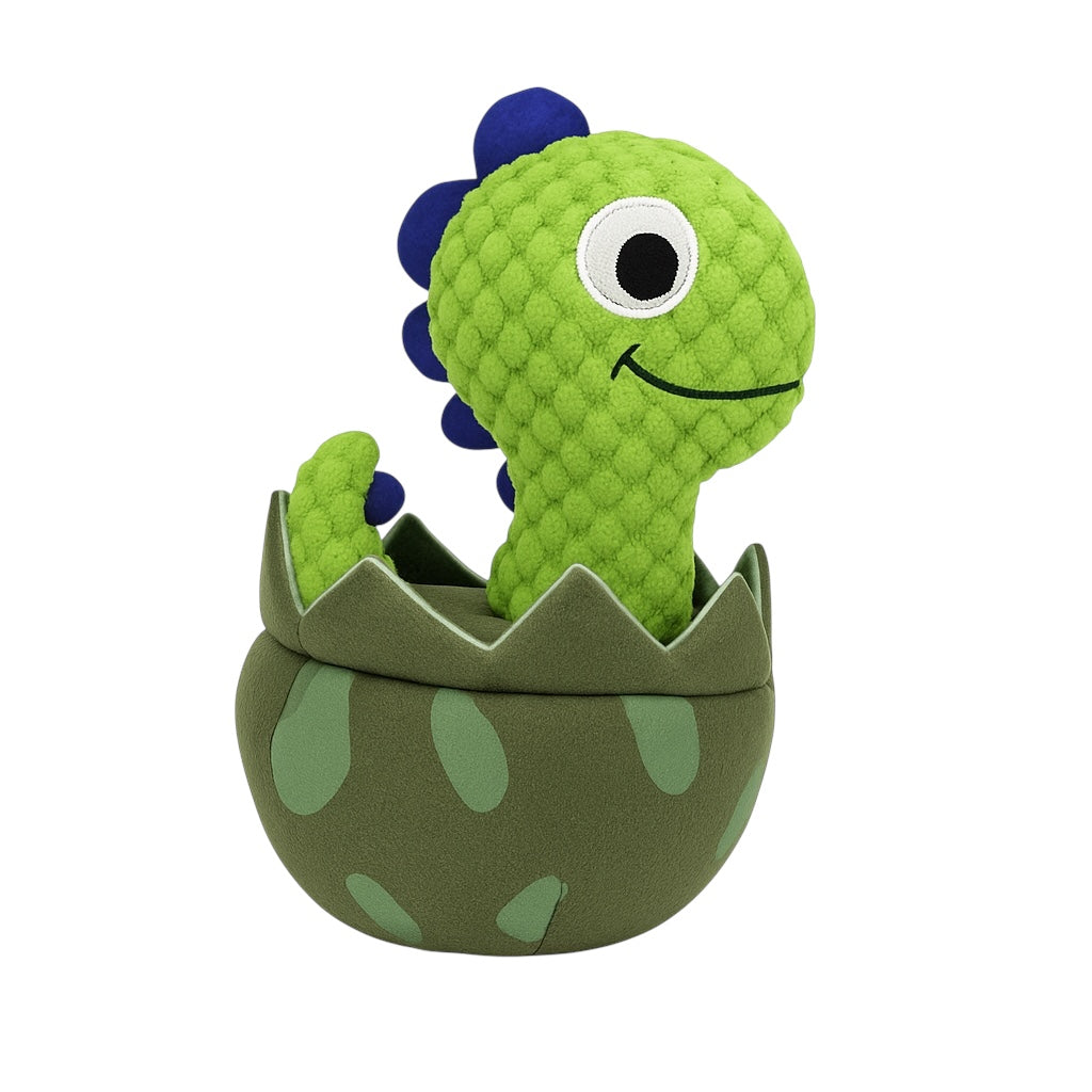 Pawlipop Green dinosaur dog toy plushie and squeaky