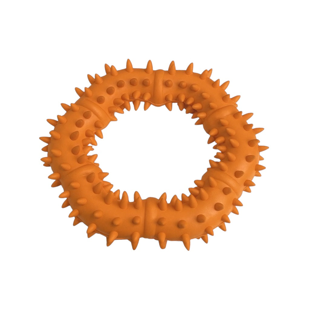 Pawlipop rubber Ring Dog Chew Toy with spiky texture 