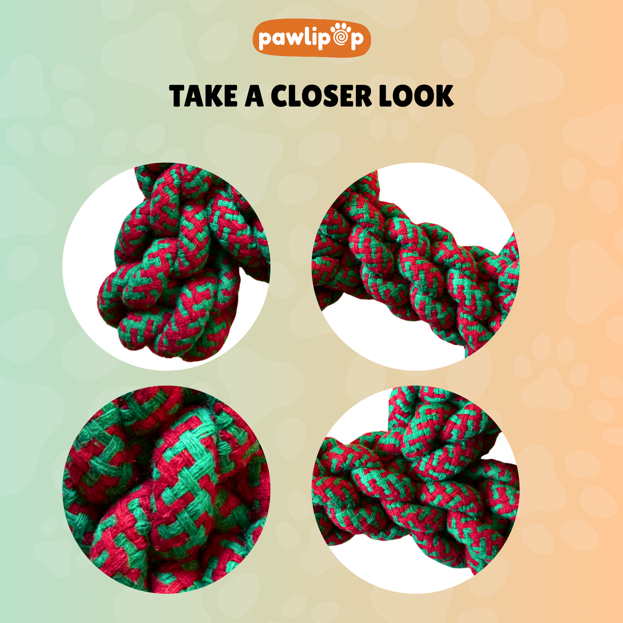 Red and green braided rope take a look