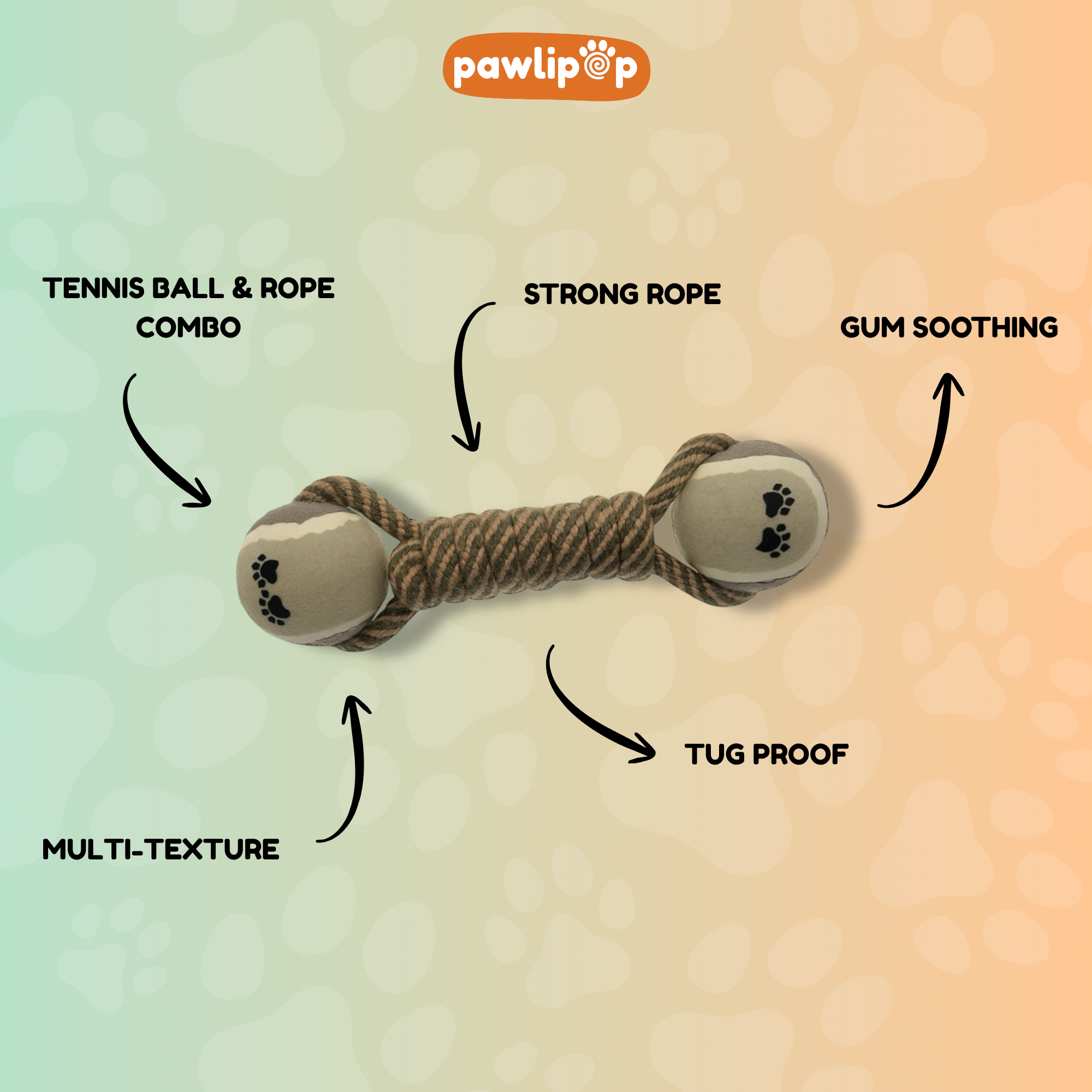 RopeRoll Dog toy features.