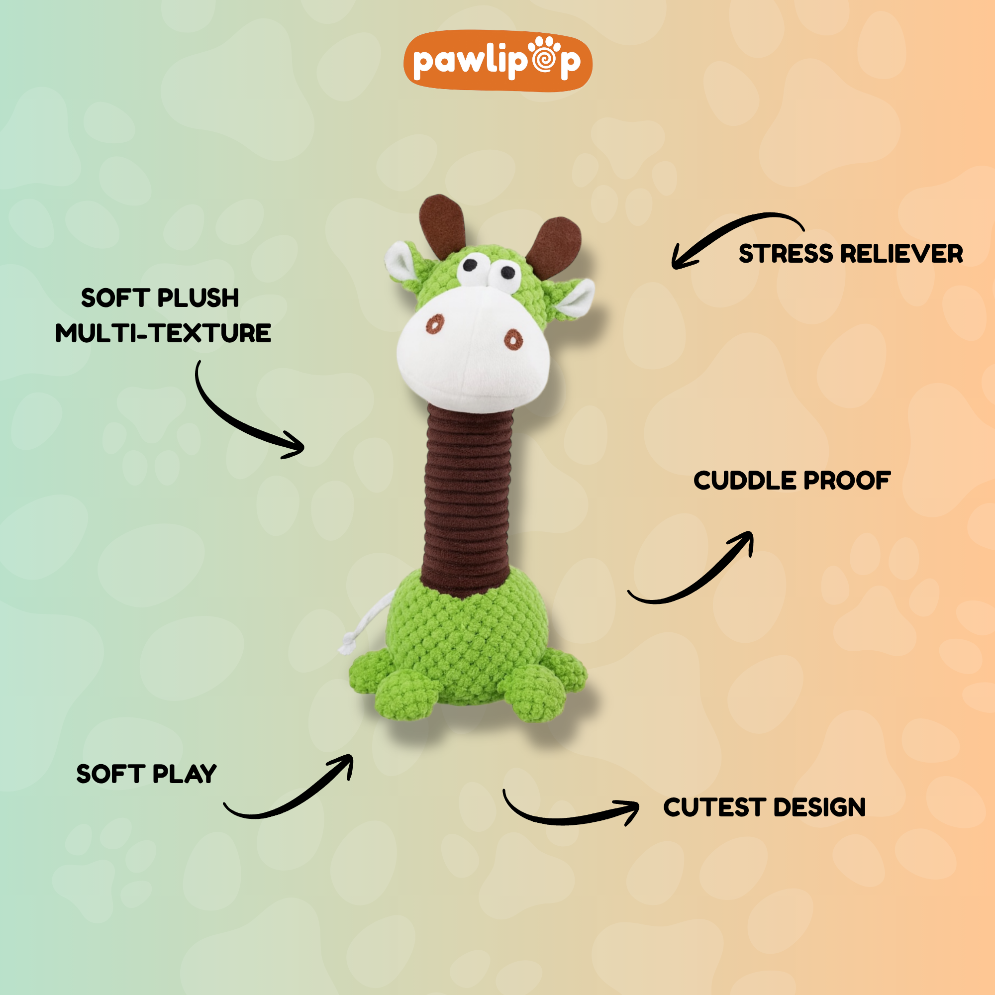 Stretchy McGiggles Dog Toy features