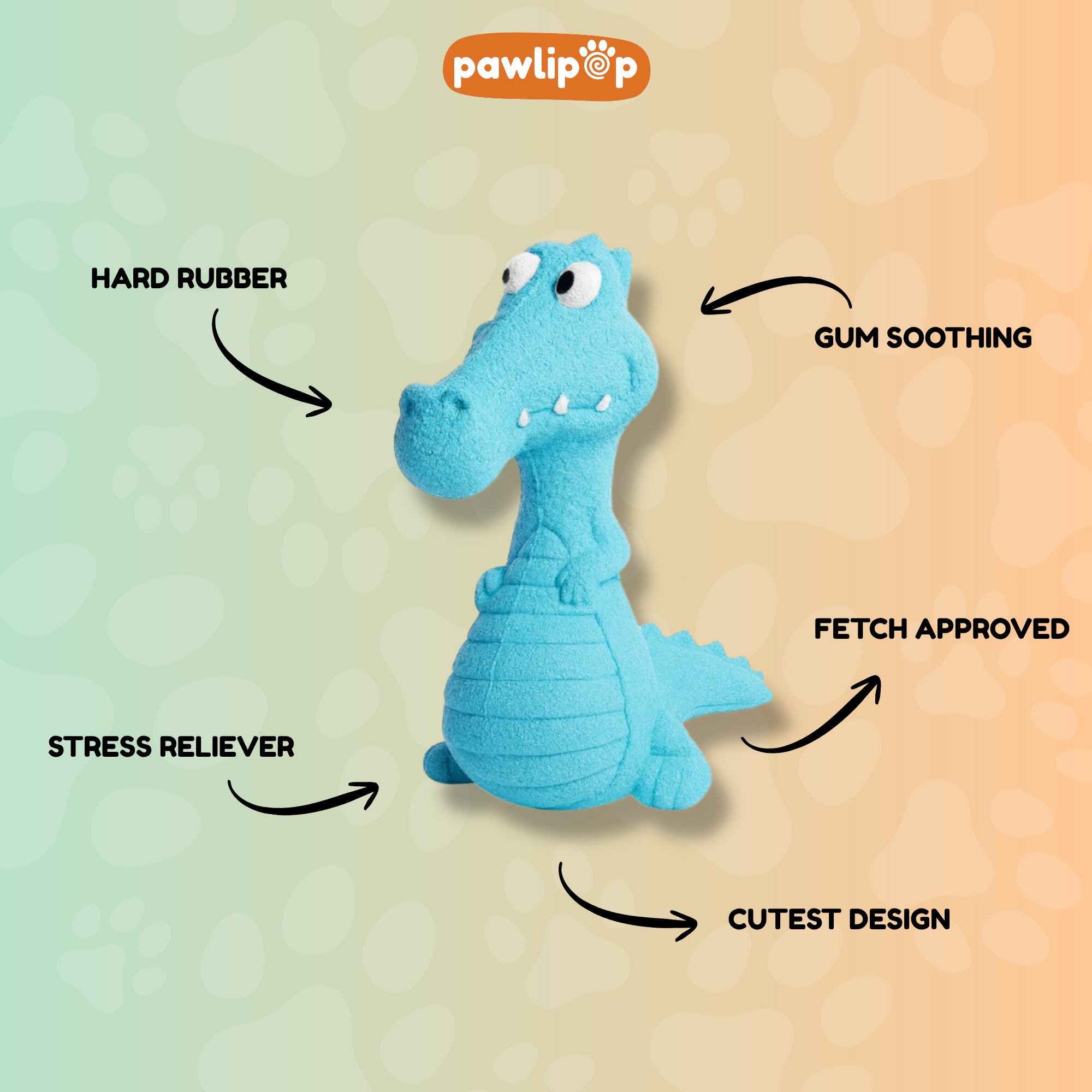  Wally, The Blue Gator Dog Toy features